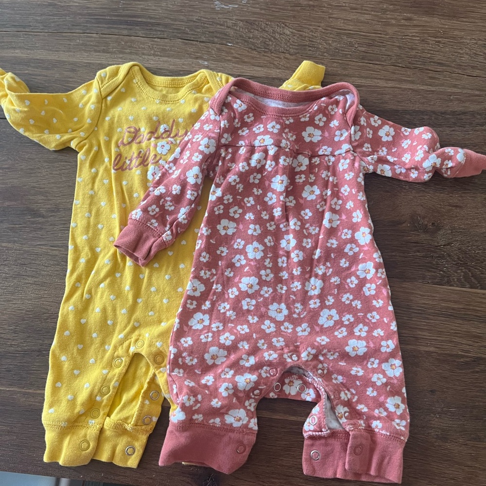 Carter’s Floral and Polka Dot Set Baby One Pieces